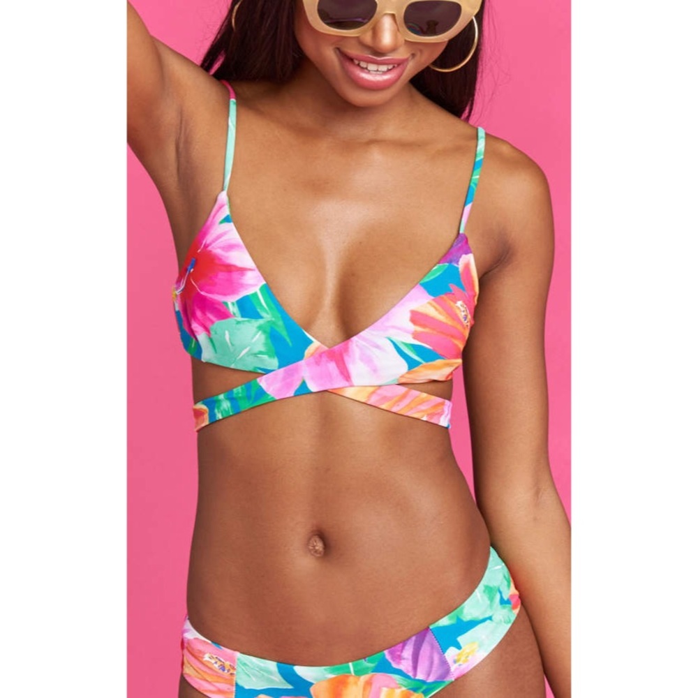 show me your mumu wrap bikini top in malibu barbie
